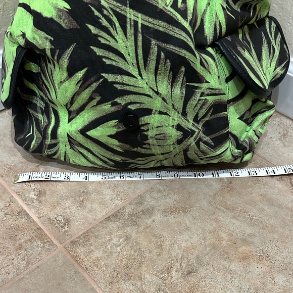 BOGO ☀️ Canvas Hurley Backpack in Bright Green Tropical Print - Picture 13 of 14